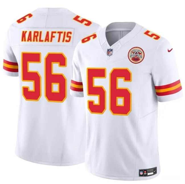 Men??s Kansas City Chiefs #56 George Karlaftis White 2024 F.U.S.E Vapor Untouchable Limited Football Stitched Jersey